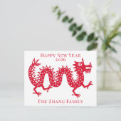 Cartes Pour Fêtes Annuelles Nouvel An chinois du Dragon 2024 (Debout devant)