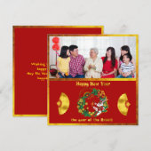 Cartes Pour Fêtes Annuelles Nouvel An chinois du lapin (Devant / Derrière)