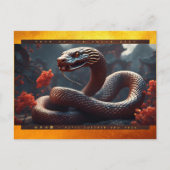 Cartes Pour Fêtes Annuelles Nouvel An chinois du serpent 2025 Wood HPc (Devant)
