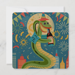 Cartes Pour Fêtes Annuelles Nouvel An Chinois Du Serpent À Bois 2025