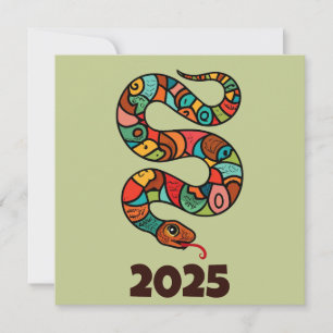 Cartes Pour Fêtes Annuelles Nouvel An Chinois Du Serpent À Bois 2025