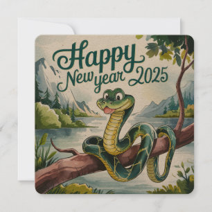 Cartes Pour Fêtes Annuelles Nouvel An Chinois Du Serpent À Bois Bonne Nouvelle