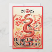 Cartes Pour Fêtes Annuelles Nouvel An Chinois Lunaire, Année Du Serpent 2025 (Devant)
