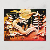 Cartes Pour Fêtes Annuelles Nouvel An chinois lunaire du Dragon 2024 HPC2 (Devant)