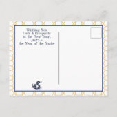 Cartes Pour Fêtes Annuelles Nouvel an chinois Serpent Zodiac animal minimal 20 (Dos)