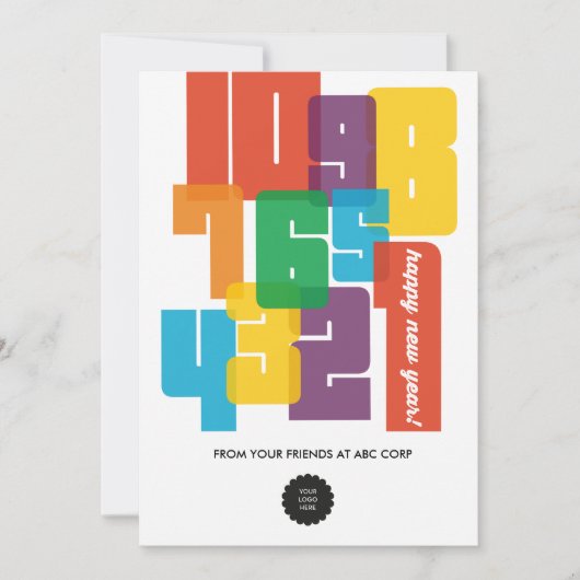 Cartes Pour Fêtes Annuelles Nouvel An coloré (Devant)