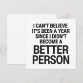 Cartes Pour Fêtes Annuelles Nouvel An drôle (Devant / Derrière)