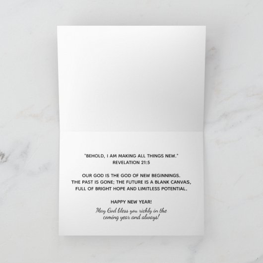 Cartes Pour Fêtes Annuelles Nouvel An, Écriture - Je fais tout nouveau (Intérieur)