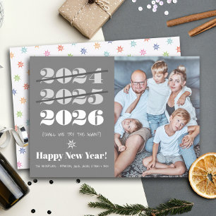 Cartes Pour Fêtes Annuelles Nouvel An Funky 3ème fois un charme moderne Gris P