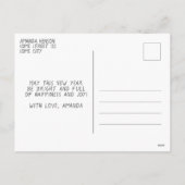 Cartes Pour Fêtes Annuelles Nouvel an heureux noir 2023 Script Star motif (Dos)