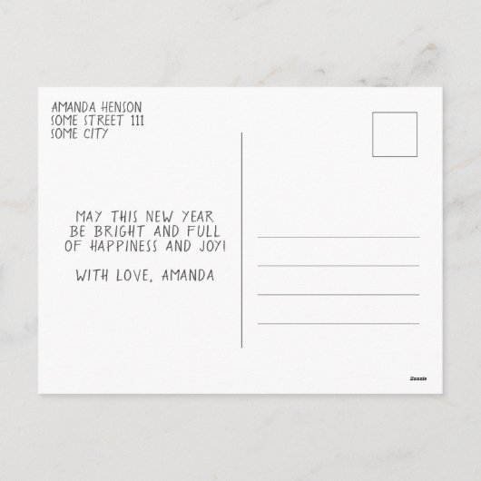 Cartes Pour Fêtes Annuelles Nouvel an heureux noir 2023 Script Star motif (Dos)