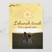Cartes Pour Fêtes Annuelles Nouvel An juif Rosh Hashanah (Devant / Derrière)