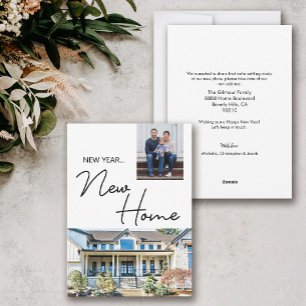 Cartes Pour Fêtes Annuelles Nouvel an Nouveau foyer Famille Photo et maison
