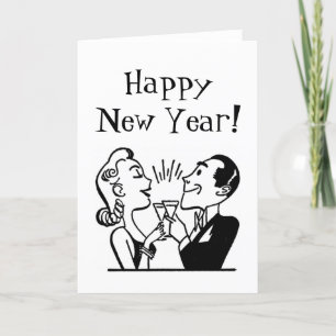 Cartes Pour Fêtes Annuelles Nouvel An rétros