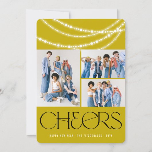 Cartes Pour Fêtes Annuelles Nouvel An Salutations Flammes Étincelantes Photo (Devant)