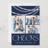 Cartes Pour Fêtes Annuelles Nouvel An Salutations Flammes Étincelantes Photo (Devant)