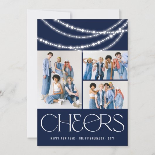 Cartes Pour Fêtes Annuelles Nouvel An Salutations Flammes Étincelantes Photo (Devant)