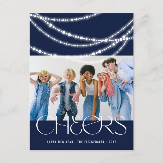 Cartes Pour Fêtes Annuelles Nouvel An Salutations Flammes Étincelantes Photo (Devant)