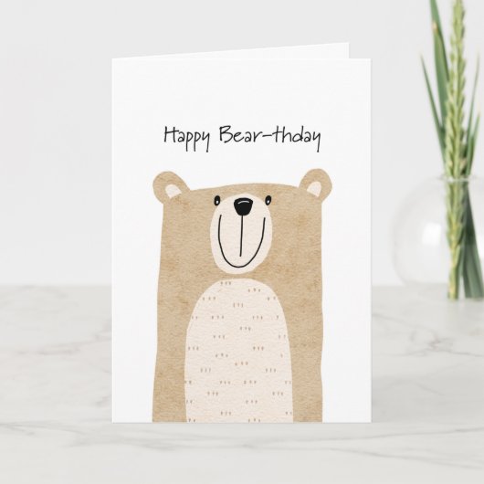 Cartes Pour Fêtes Annuelles Nouvel anniversaire de l'ours blanc mignon (Devant)
