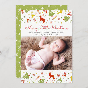 Cartes Pour Fêtes Annuelles Nouvel Enfant Né Premier Noël Lovely Cute Photo