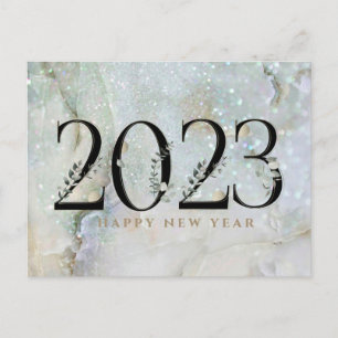 Cartes Pour Fêtes Annuelles Nouvelle Année 2021 Moderne Marbre Pailleté