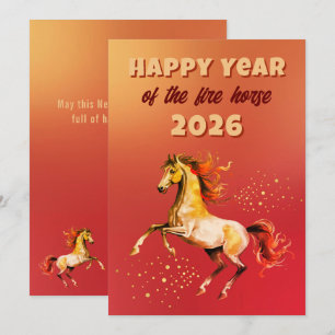 Cartes Pour Fêtes Annuelles Nouvelle année chinoise du Cheval de Feu 2026