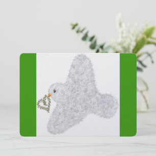 Cartes Pour Fêtes Annuelles Nouvelle année colombe moderne avec couronne d'oli