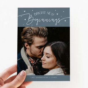 Cartes Pour Fêtes Annuelles Nouvelle Année Débuts Lumineux Ardoise Bleue Photo