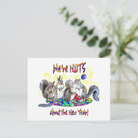 Cartes Pour Fêtes Annuelles Nouvelle année d'écureuils (Debout devant)
