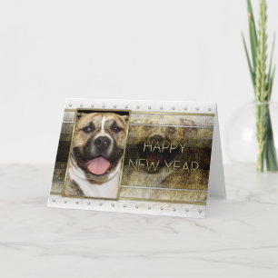 Cartes Pour Fêtes Annuelles Nouvelle année - élégance d'or - Pitbull Tigger