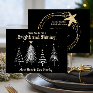 Cartes Pour Fêtes Annuelles Nouvelle année Eve Fête de vacances noir et or