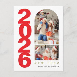 Cartes Pour Fêtes Annuelles Nouvelle Année Familiale Élégante Minimaliste 2 Ph