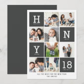 CARTES POUR FÊTES ANNUELLES NOUVELLE ANNÉE GRAPHIQUE (Devant / Derrière)