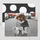 CARTES POUR FÊTES ANNUELLES NOUVELLE ANNÉE GRAVÉE(ARGENT} (Devant / Derrière)