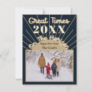 Cartes Pour Fêtes Annuelles Nouvelle année Horizon Célébration Design Midnight