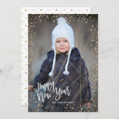 Cartes Pour Fêtes Annuelles Nouvelle année moderne avec des lettres blanches (Devant / Derrière)