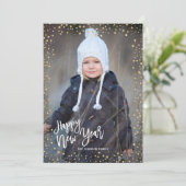 Cartes Pour Fêtes Annuelles Nouvelle année moderne avec des lettres blanches (Debout devant)