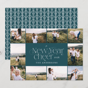 Cartes Pour Fêtes Annuelles Nouvelle année multi Photo élégant Art Déco modern