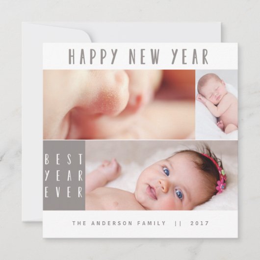 CARTES POUR FÊTES ANNUELLES NOUVELLE ANNÉE, NOUVELLE BÉBÉ-NEUTRE (Devant)