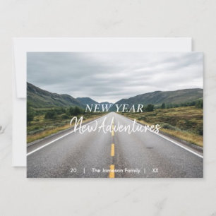 Cartes Pour Fêtes Annuelles Nouvelle Année Nouvelles Aventures   Photo pliée