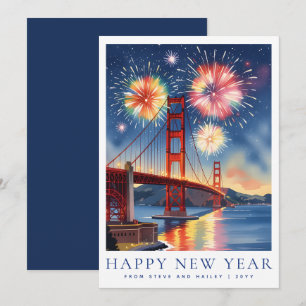 Cartes Pour Fêtes Annuelles Nouvelle année personnalisée San Francisco Feux d'