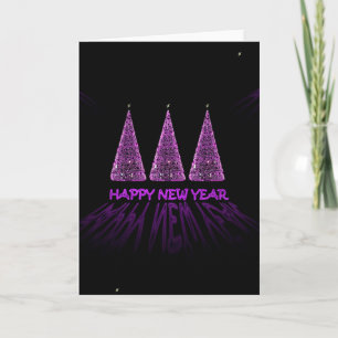 Cartes Pour Fêtes Annuelles nouvelle année violette heureuse