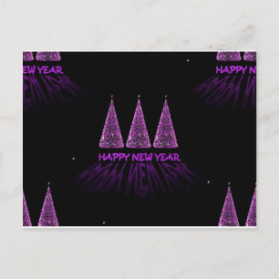 Cartes Pour Fêtes Annuelles nouvelle année violette heureuse