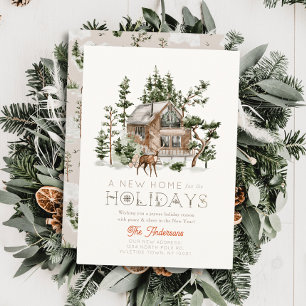 Cartes Pour Fêtes Annuelles Nouvelle Maison Cottage Winterscape Noël