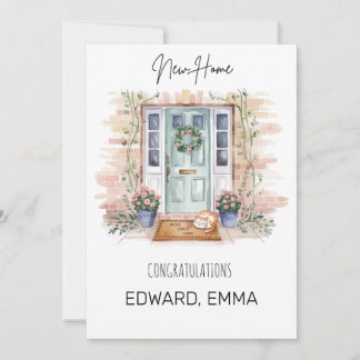 Cartes Pour Fêtes Annuelles Nouvelle Maison Félicitations Aquarelle Personnali