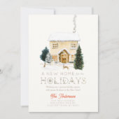 Cartes Pour Fêtes Annuelles Nouvelle maison Hares Winterscape Noël (Devant)