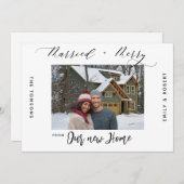 Cartes Pour Fêtes Annuelles Nouvelle Maison Joyeux Mariage Annonce de Déménage (Devant / Derrière)