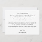 Cartes Pour Fêtes Annuelles Nouvelle Maison Joyeux Mariage Annonce de Déménage (Dos)