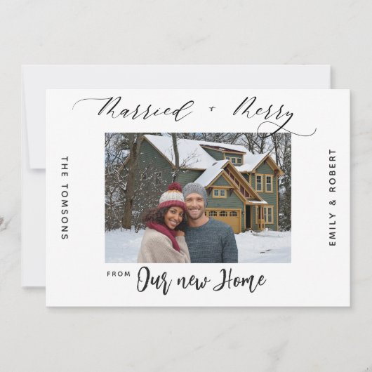 Cartes Pour Fêtes Annuelles Nouvelle Maison Joyeux Mariage Vacances Annonce de (Devant)