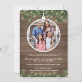 Cartes Pour Fêtes Annuelles Nouvelle maison Ornement de Noël Bois et lumières (Dos)